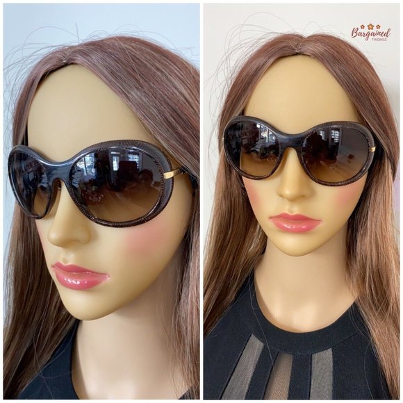 Authentic CHANEL Brown Lenses Lace Acetate Gold Temple Gradient Tint Sunglasses - Picture 5 of 12